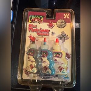Creepy Crawlers Plasti-Goop Compound 3 Bottle Set Blue Silver (Toymax) SEALED